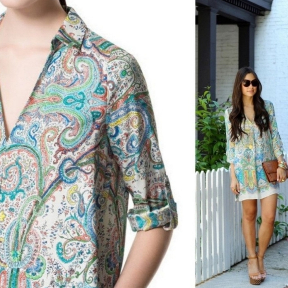 Zara paisley tunic sz S